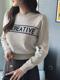 Haito Lettering Round Knit