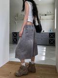Dyeing Washed Banding Bermuda Denim Pants
