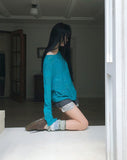 Rubbers One-Shoulder Long-Sleeve Knit