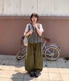 Utant Layered Check Frill Sleeveless Blouse
