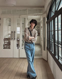 Vivid striped loose fit shirt
