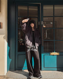 Zenith embroidered brushed wide pants