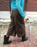 Toa Adjust Button Washing Pin Tuck Cargo Bermuda Pants