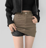 Corduroy H-Line Mini Skirt Pants