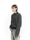 MIXED BOUCLE COLLAR KNIT LONG SLEEVE