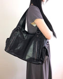 Griffin Leather Multi-Pocket Shoulder Bag