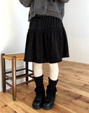 Elna Ribbed Frill Flare Midi Skirt