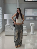 double-out pocket denim pants