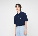 Flower Embroidered Pique Short Sleeve T-shirt