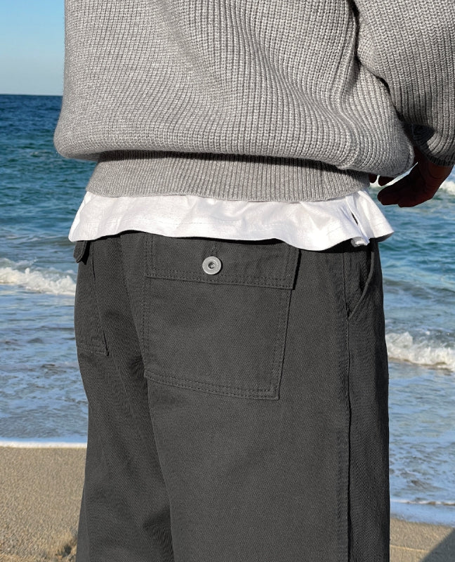 【MODERNIF】Reven Pocket Wide Pants modernif (モダンイフ) - リーベンポケットワイドパンツ / Reven