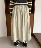 Silty banding long skirt