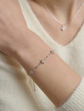 Essence Silver (W) Moissanite Flower Station Bracelet