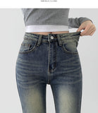 Back Point Pocket Washing Span Straight Bootcut Denim Pants