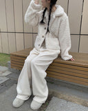 Sada corduroy corduroy string wide pants