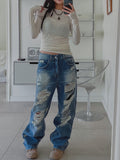 Funky Damage Wide Denim Pants