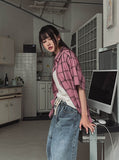 Pig Dying Check Short Sleeve Shirt