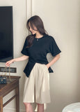 Angel Linen Pintuck Banding Half Slacks