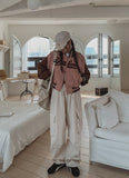 Maple Peach Cargo Wide Pants