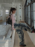 Heart Patch Washing Denim Pants