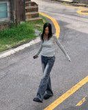 [MADE] Ruhe Incision Surgical Pocket Denim Washing Semi-Bootcut Long Pants
