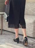 Marron Volume Ribbon Puff Blouse