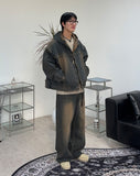 Decan Over Washing Denim Hooded Jacket