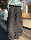 Koi cut brushed denim cargo pants