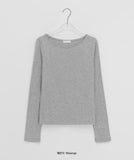 Gillen Peach Fuzz Boat Neck Ribbed Long Sleeve Tee