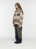 [2-WAY] Nordic Winter Hood Knit Zip-up