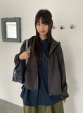 [unisex] Copat Check Hood Windbreaker Jumper
