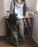 [Mink Brushed] Sonek Rustling Cotton Wide Cargo Pants