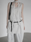 Airy Soft Scarf Sleeveless One Piece