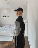 Butterful Lettering Unbalanced Off-Shoulder Long Sleeve