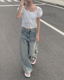 Taru Ribbon Lace Crop Blouse