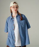 Cool Summer Stripe Pigment Short Sleeve Shirt