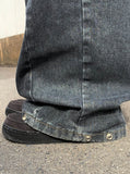 [A/M] Cont Washing Side Pintuck Snap Wide Pants