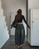 Kenta rivet pintuck balloon denim pants