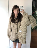 [wool20%] Ellie Bokashi handmade knit cardigan
