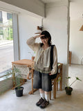 [unisex] Rikako Cat Washing Banding Bermuda Denim Pants