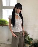 Q's Flower Sleeveless Blouse