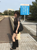Molly Check Short Sleeve Slim Cardigan