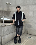 Black cargo denim trousers