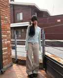 Deo Side Rivet Snap Button Cotton Pants