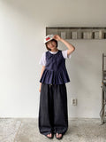Harmons Track Raw Denim Banding Wide Pants