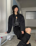 Denim Pad Crop Rider Jacket