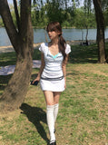 [MADE/more BASIC] Cover Round Button Slim Short Sleeve T-shirt