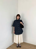 [BAONHAUS] Kinkan Snap Button Pocket Denim Over Short Sleeve Shirt
