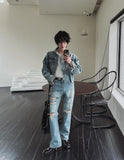 Savage damage flare bootcut pants