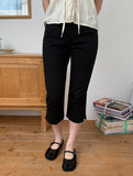 Harley Basic Slit Capri Pants