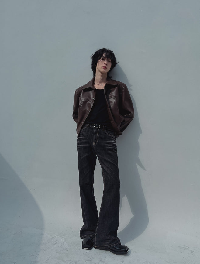 【2plan】Monochrome Max Leather Jacket 2plan (ツープラン) - モノクロームマックスレザージャケット